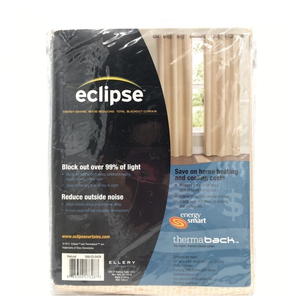 Eclipse Blackout Curtains Tan 42”x 84”